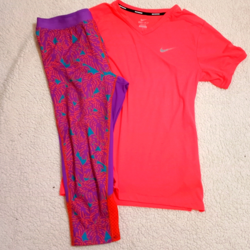 MERRELL MYSTIQUE LEGGINGS/NIKE RUN TOP M/L